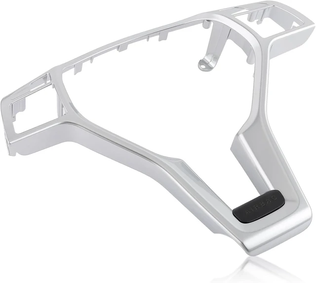Main image of Silver Steering Wheel Trim Cover for Mercedes W204 W212 C E CLA 12-14 AMG Style Silver