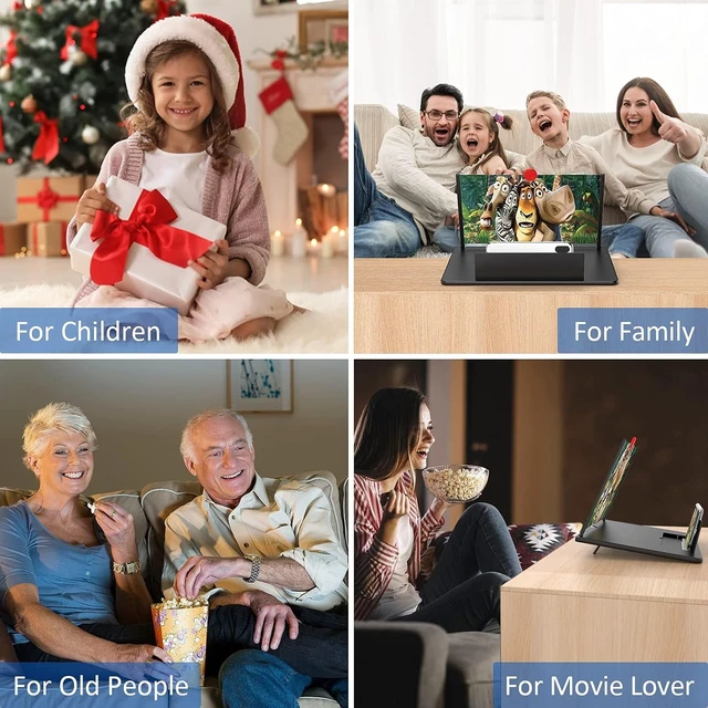 Alt view image 7 of 7 - 16" Screen Magnifier,3D HD Mobile Phone Magnifier Projector Screen Enlarger for Movies, Videos, and Gaming,Foldable Cell Phone Stand with Screen Amplifier,Gifts for Mom Dad(Black, 16inch)