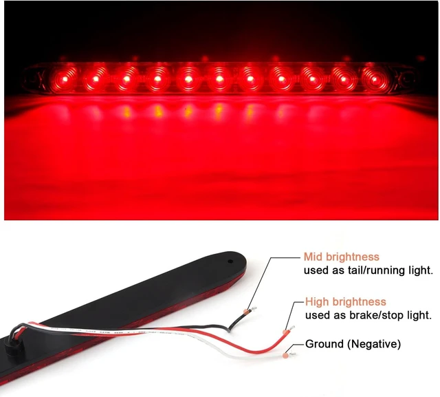 Alt view image 4 of 7 - LED Trailer Tail Light Kit 2Pcs Square Stop Turn Tail Brake Lights