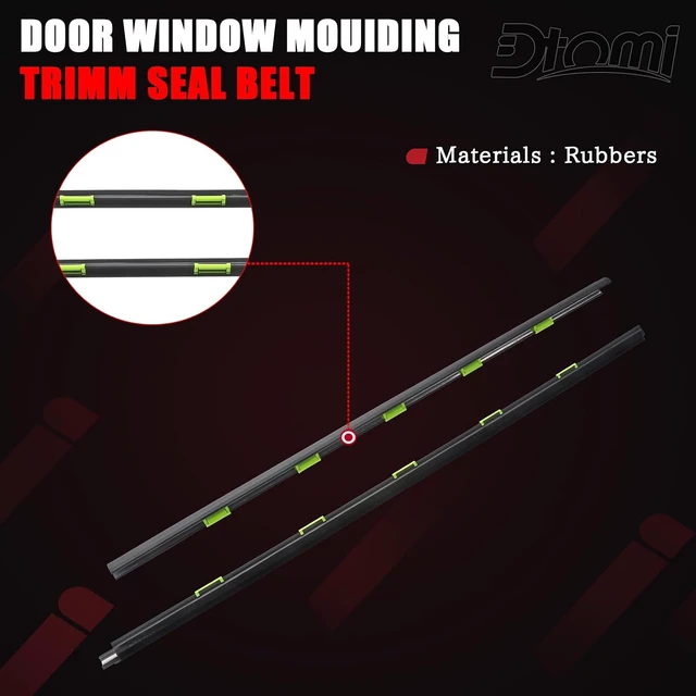Alt view image 6 of 6 - Window Weather Molding Trim, Driver Passenger Side, Glass Seal Strip