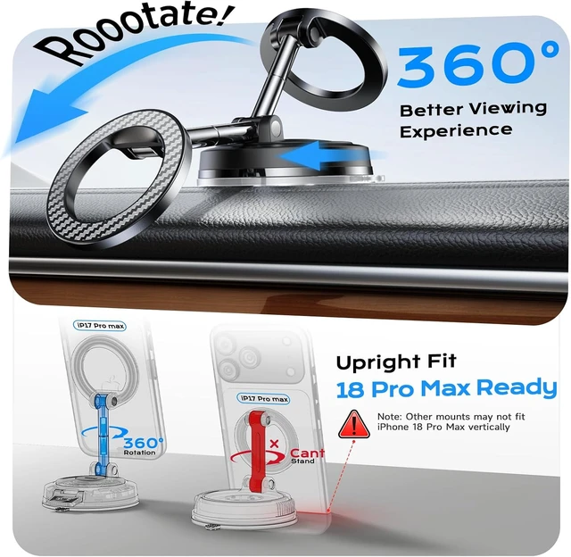 Alt view image 5 of 7 - NeverDrop Car Mount for MagSafe [2 Bases for Any Surface