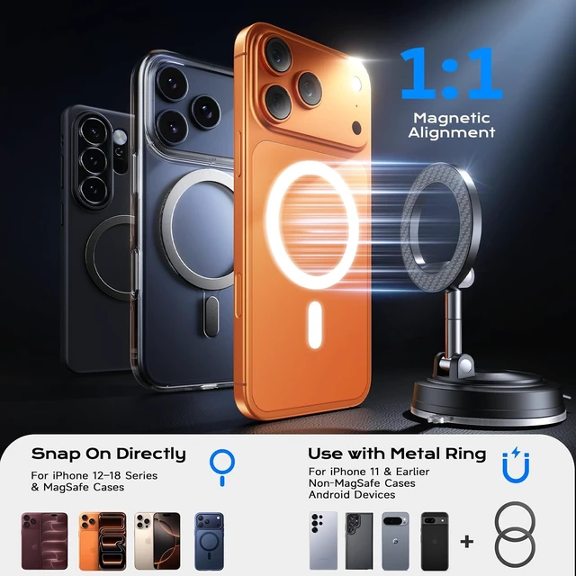 Alt view image 6 of 7 - NeverDrop Car Mount for MagSafe [2 Bases for Any Surface