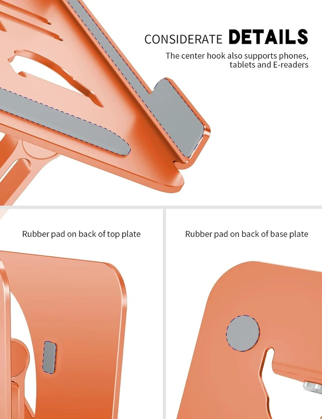 Alt view image 3 of 7 - Z-Shaped Laptop Stand for Desk Fits 10"-16" Notebook, Orange
