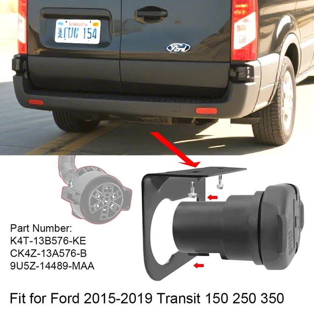 Alt view image 7 of 7 - CK4T-13B576-KE Trailer Tow Rear Bumper Wiring Connector Harness Kit for Ford 2015-2019 Transit 150 250 350, Replaces CK4Z-13A576-B, 9U5Z-14489-MAA