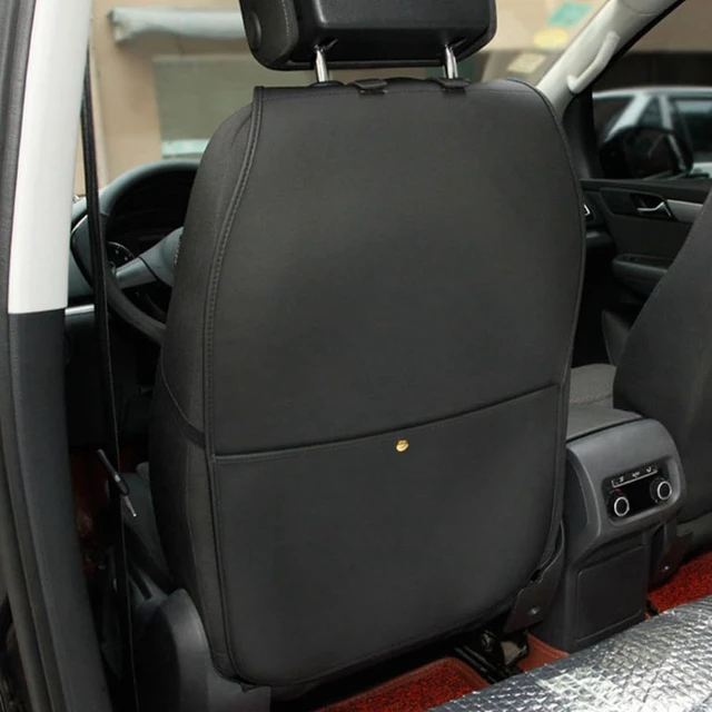 Alt view image 2 of 6 - HCMAX 2 Pack Kick Mat Car Seat Back Protector Waterproof Easy to Clean Multifunctional Organizer Storage Bag Travel Accessory PU Leather Black