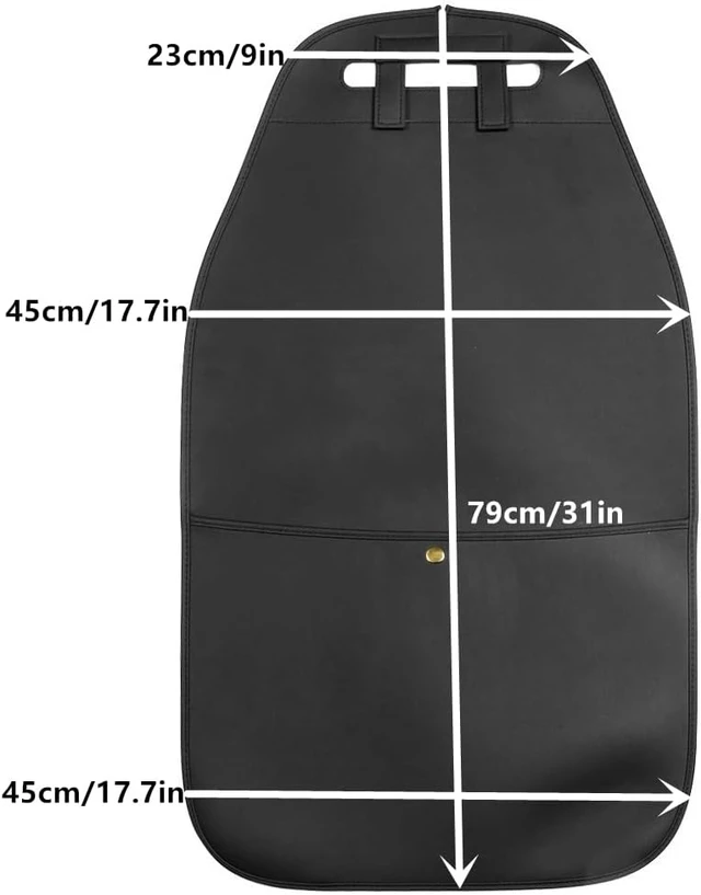Alt view image 3 of 6 - HCMAX 2 Pack Kick Mat Car Seat Back Protector Waterproof Easy to Clean Multifunctional Organizer Storage Bag Travel Accessory PU Leather Black