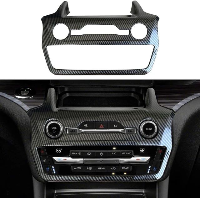 Main image of Carbon Fiber Color Center Dash Radio Audio Control Panel Automatic Climate AC Heater Temperature Control Cover Trim Fit for Ford Explorer 2020 2021 2022 2023