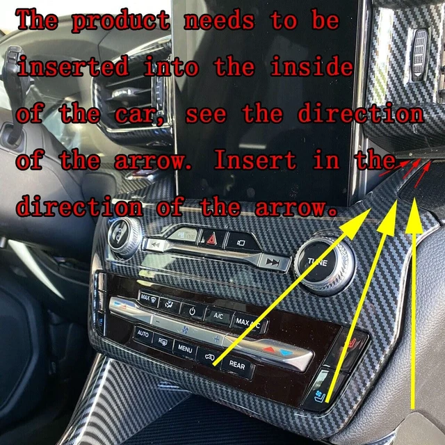 Alt view image 2 of 7 - Carbon Fiber Color Center Dash Radio Audio Control Panel Automatic Climate AC Heater Temperature Control Cover Trim Fit for Ford Explorer 2020 2021 2022 2023