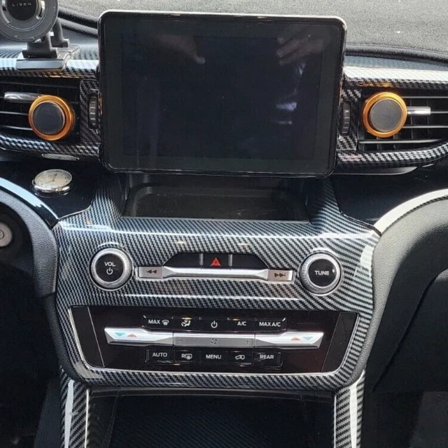 Alt view image 4 of 7 - Carbon Fiber Color Center Dash Radio Audio Control Panel Automatic Climate AC Heater Temperature Control Cover Trim Fit for Ford Explorer 2020 2021 2022 2023