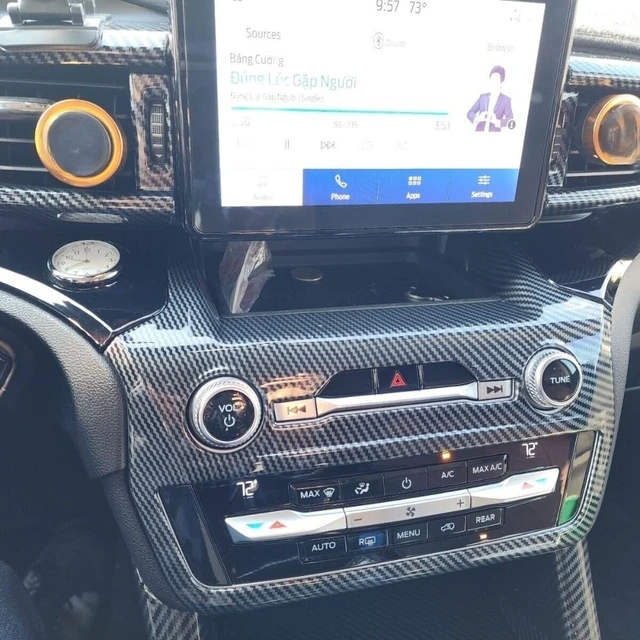 Alt view image 6 of 7 - Carbon Fiber Color Center Dash Radio Audio Control Panel Automatic Climate AC Heater Temperature Control Cover Trim Fit for Ford Explorer 2020 2021 2022 2023