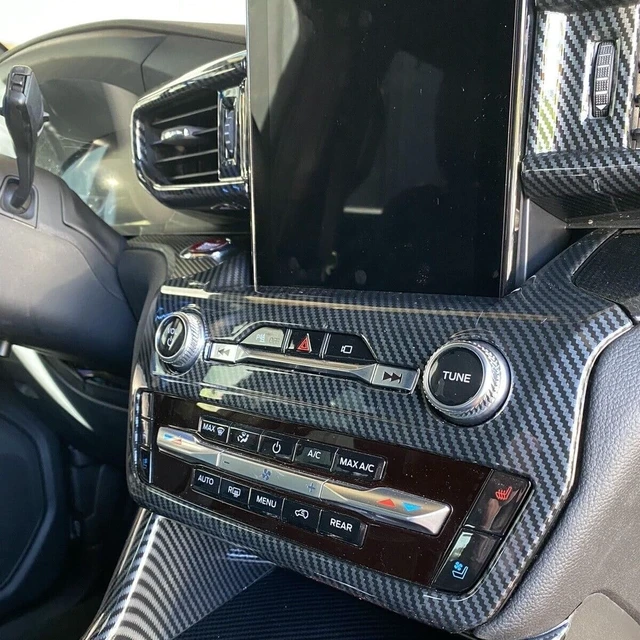 Alt view image 7 of 7 - Carbon Fiber Color Center Dash Radio Audio Control Panel Automatic Climate AC Heater Temperature Control Cover Trim Fit for Ford Explorer 2020 2021 2022 2023