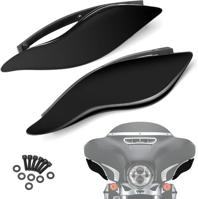 Main image of Side Wings Air Deflectors, Fairing Side Wing Windshield, Black Adjustable Wind Deflectors Compatible for 2014-2024 Harley Electra Glide Street Glide Tri Glide Ultra Limited Fairing Side Shield
