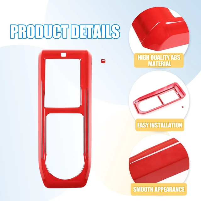 Alt view image 6 of 7 - Center Console Gear Panle Frame Cover Trim Compatible with Toyota Tacoma 2016-2023,Car Gears Shift Panle Cup Holder Protective Trim Frame Car Accessories(red)