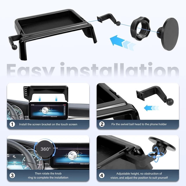 Alt view image 3 of 7 - Magnetic Car Phone Holder W/Center Console Organizer-Compatible with Honda Odyssey 2018-2024 Accessories Screen Fixed Clip,360°Rotation Phones mount Stand Compatible with MagSafe,(Not Fit 5 inch )