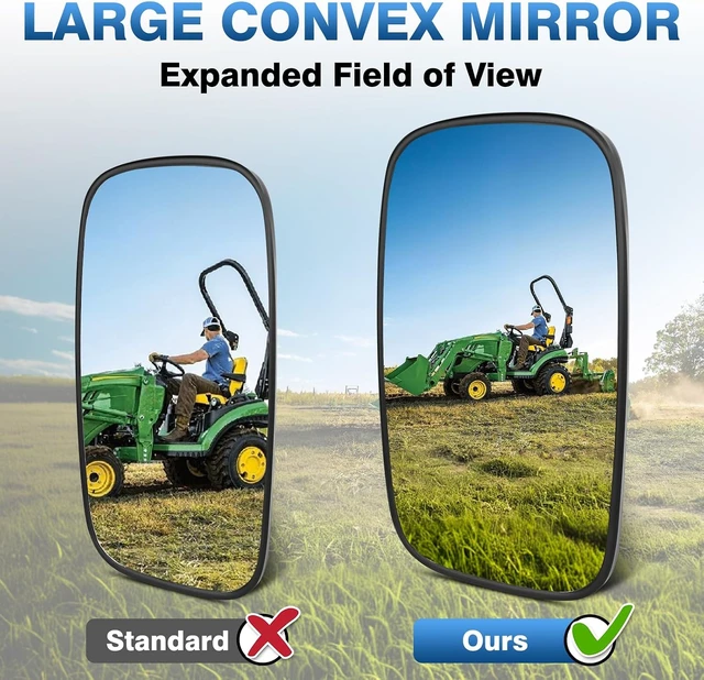 Alt view image 7 of 7 - Universal Tractor Mirrors, Forklift Rearview Mirror, Truck Mirrors Compatible With Farm Excavator, Dump Truck, Lorry, Car, Trailer, RV, Motorhome, Plow, Rear View Mirror 5.3x9inch (2Pcs)