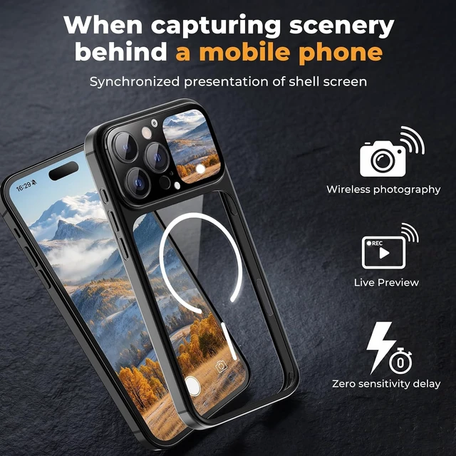 Alt view image 6 of 6 - Phone Case for iPhone 16 Pro Max, Smart Display, for MagSafe, Clear Back