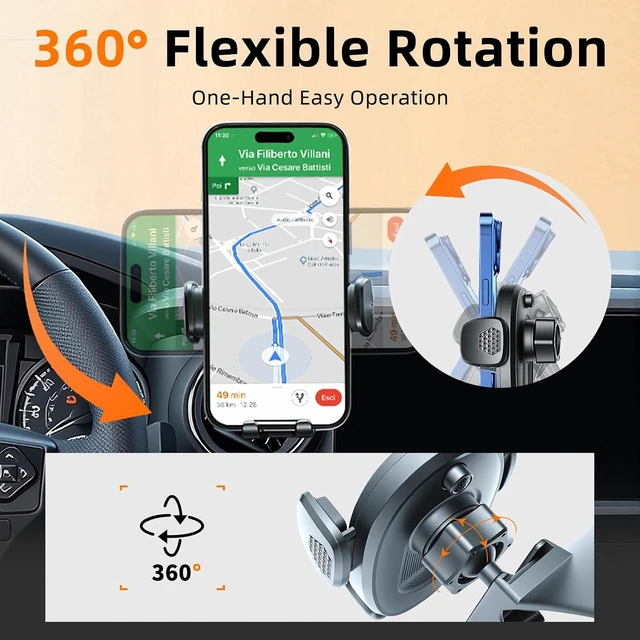 Alt view image 5 of 7 - Phone Mount for Toyota Tacoma (2016-2023, 3rd Gen), 360° Adjustable Dashboard Phone Holder, Hands Free Car Smartphone Mount for iPhone, Google & Android, 2020 2021 Toyota Tacoma Interior Accessories