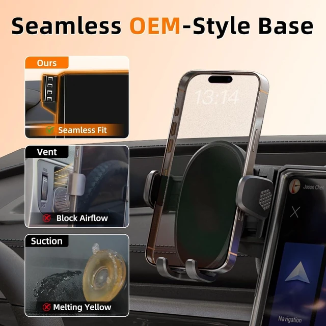 Alt view image 3 of 7 - Phone Mount for Toyota Corolla (2019-2026, 8" Screen ONLY) / Corolla Hatchback (19-26) / Corolla Cross (2022-2026), Adjustable Dashboard Car Mount, Mobile Holder, 360° & Hands Free, with Storage Box