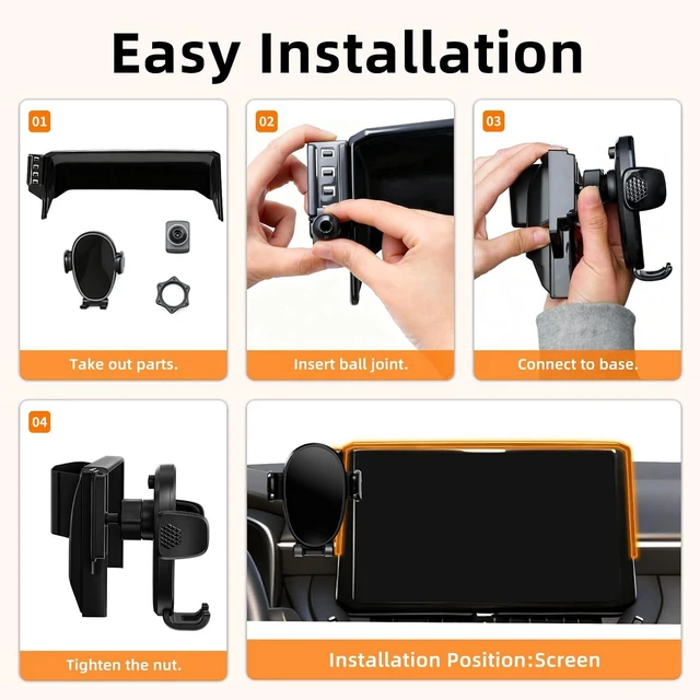 Alt view image 6 of 7 - Phone Mount for Toyota Corolla (2019-2026, 8" Screen ONLY) / Corolla Hatchback (19-26) / Corolla Cross (2022-2026), Adjustable Dashboard Car Mount, Mobile Holder, 360° & Hands Free, with Storage Box