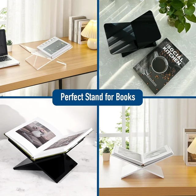 Alt view image 6 of 6 - Acrylic Book Stand 11 x 7 x 6 in Large Open Book Display Stand