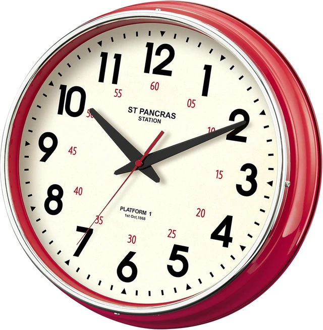 Alt view image 7 of 7 - Wall Clock Metal 12.4" Countryside Style Wall Clocks Retro Vintage Classical Silent Non Ticking Easy to Read for Living Room/Kitchen/Bedroom/Office/Bar(12.4" Red)