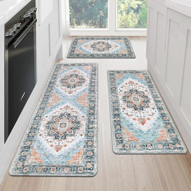Main image of Cushioned Kitchen Rug Sets 3 Piece Anti Fatigue Kitchen Mats for Floor Non Slip Waterproof Kitchen Rugs and Mats Comfort Standing Mat Runner for Home Office,Sink,Laundry