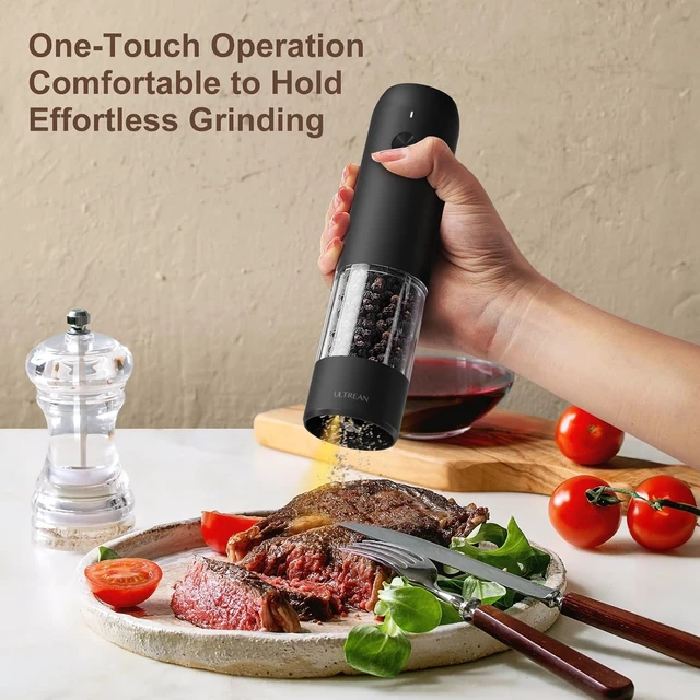 Alt view image 2 of 7 - Electric Salt and Pepper Grinder Set, Rechargeable,White&Black