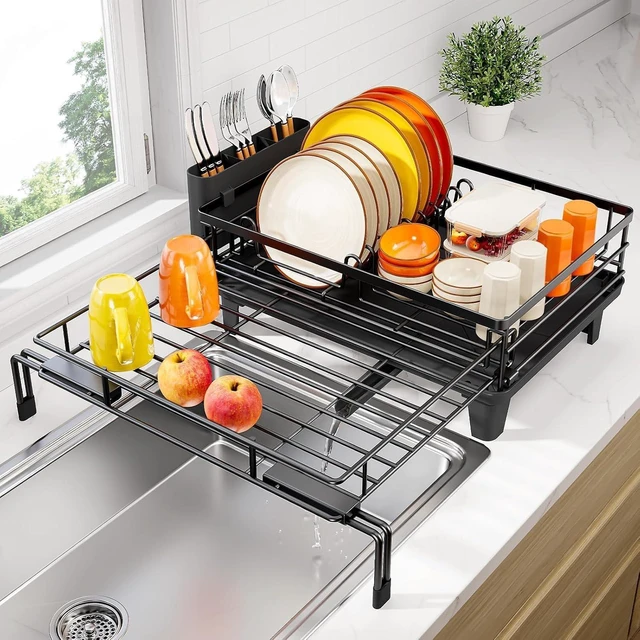 Main image of Expandable Sink Dish Drying Rack for Kitchen Counter, 1-Tier Black