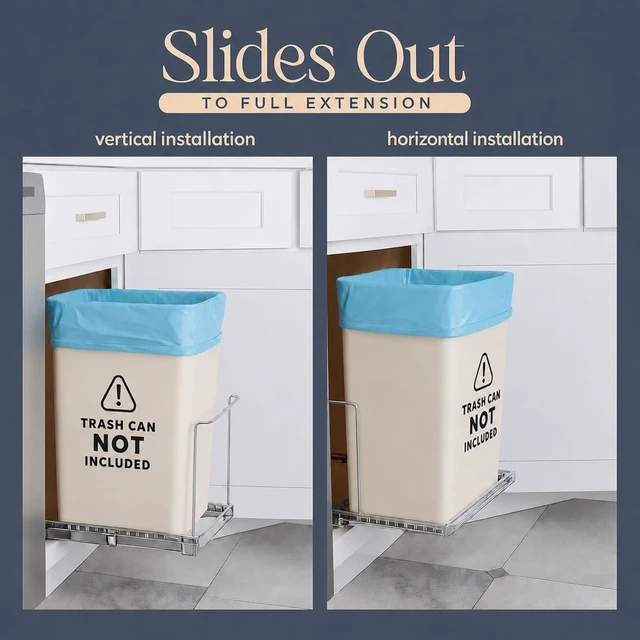 Alt view image 3 of 7 - Pull Out Trash Can Cabinet Organizer, 11W x 16.5D x 11H