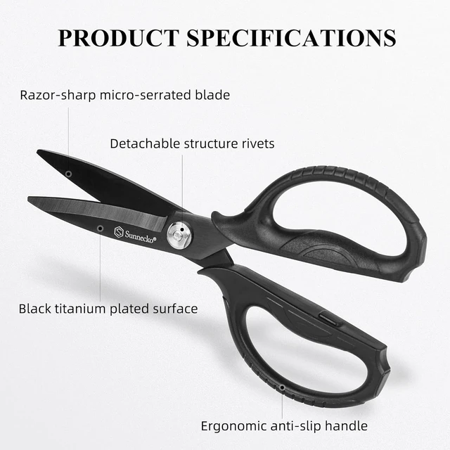 Alt view image 2 of 7 - Kitchen Scissors All Purpose Heavy Duty Scissors Titanium Coated, Kitchen Shears for Food, Micro Serrated with Detachable Blades