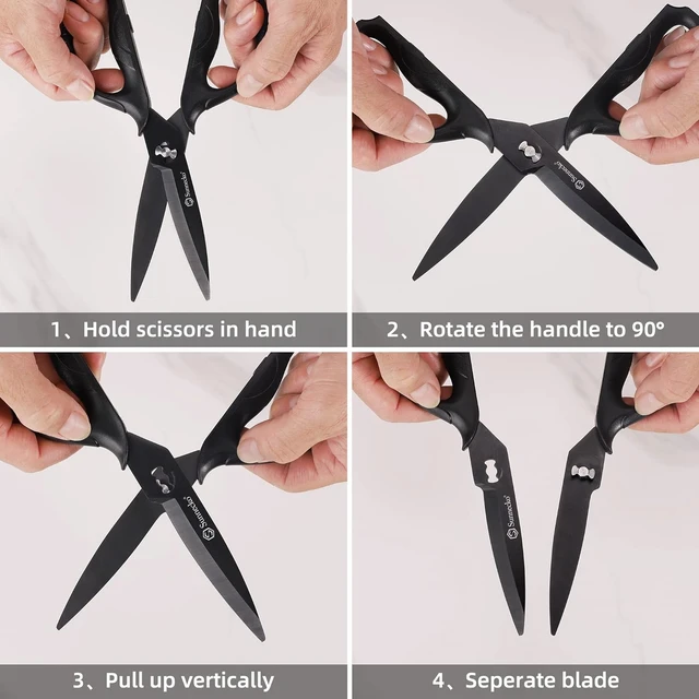 Alt view image 4 of 7 - Kitchen Scissors All Purpose Heavy Duty Scissors Titanium Coated, Kitchen Shears for Food, Micro Serrated with Detachable Blades