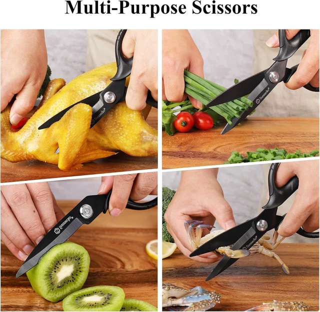 Alt view image 6 of 7 - Kitchen Scissors All Purpose Heavy Duty Scissors Titanium Coated, Kitchen Shears for Food, Micro Serrated with Detachable Blades