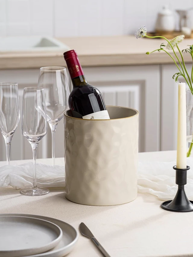 Alt view image 7 of 7 - Ceramic Utensil Holder, 7.2"+5.8", Set of 2, Vanilla White