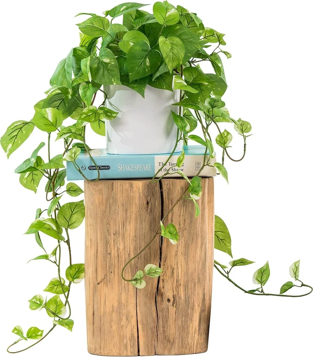 Main image of ROVALA Silk Plants for Home Decor Indoor in Pot Realistic Artificial Plants Fake Hanging Plants Faux Plants Indoor Fake Potted Plants Fake Plants for Shelves Bathroom Plants, Fake Pothos (Light Green)