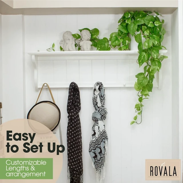 Alt view image 4 of 7 - ROVALA Silk Plants for Home Decor Indoor in Pot Realistic Artificial Plants Fake Hanging Plants Faux Plants Indoor Fake Potted Plants Fake Plants for Shelves Bathroom Plants, Fake Pothos (Light Green)