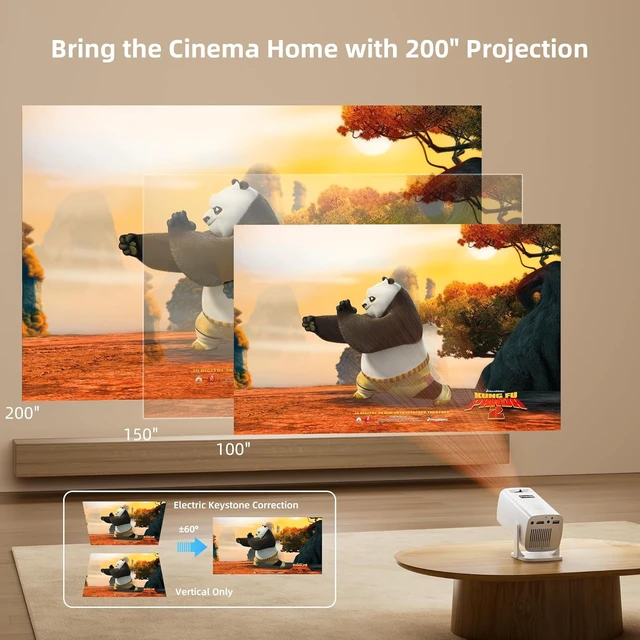 Alt view image 5 of 7 - Mini Projector 4K Support, Portable Projector Full HD 1080P Support