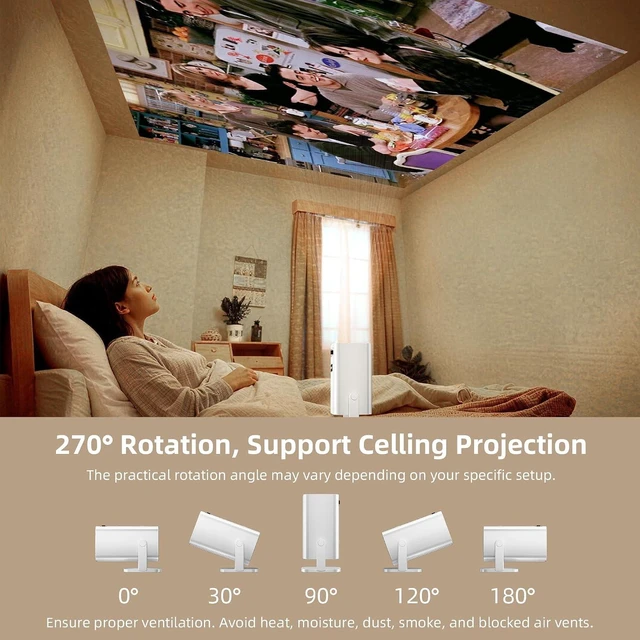Alt view image 7 of 7 - Mini Projector 4K Support, Portable Projector Full HD 1080P Support