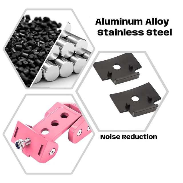 Alt view image 5 of 7 - Hood Latches, 3 Hole Hood Lock Catch Kit with Hardware Aluminum Alloy for 2007-2018 Jeep Wrangler JK JKU, 2018-2024 JL JLU & Jeep Gladiator Anti-Rattle Secure Hold Off Road Pink