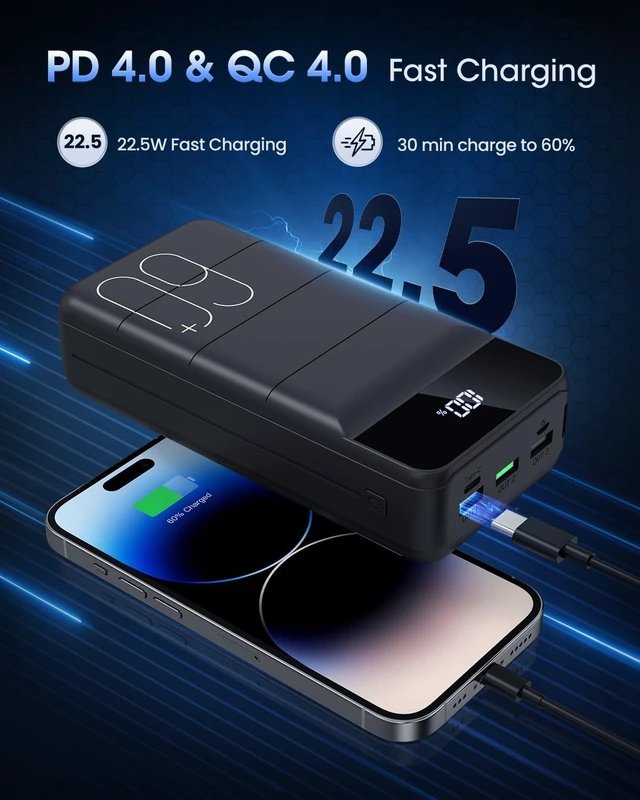 Alt view image 3 of 7 - Portable Charger 60000mAh Power Bank 22.5W Fast Charging USB C Battery Pack