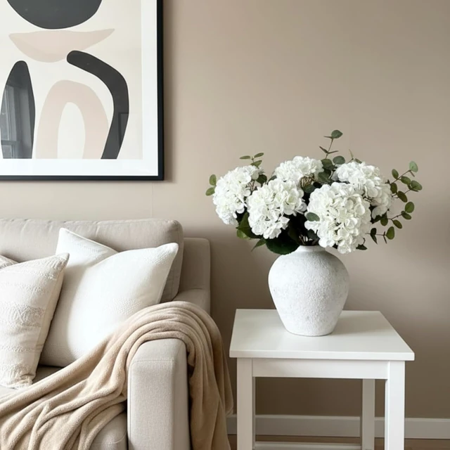 Alt view image 6 of 7 - Real Touch White Faux Hydrangea And Eucalyptus, Floral Arrangement For Vase