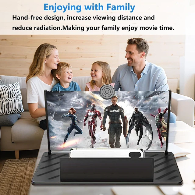 Alt view image 4 of 7 - 20" Screen Magnifier for Smartphone,3D HD Screen Enlarger for Movies, Videos, and Gaming,Adjustable Angle Design Amplifier Desktop Magnifying for Seniors Reading,Gifts for Mom Dad(Black, 20 Inch)