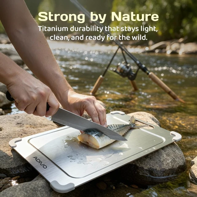 Alt view image 6 of 7 - Pure Titanium Cutting Board for Kitchen, 15.3 x 11 Inch, Large