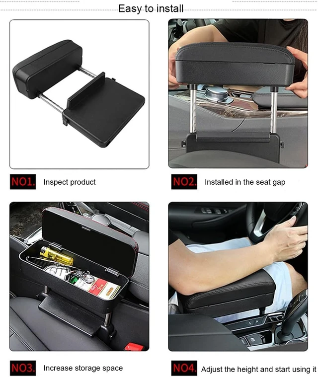 Alt view image 3 of 5 - Car Armrest Storage Box, Universal Car Armrest Support Elbow