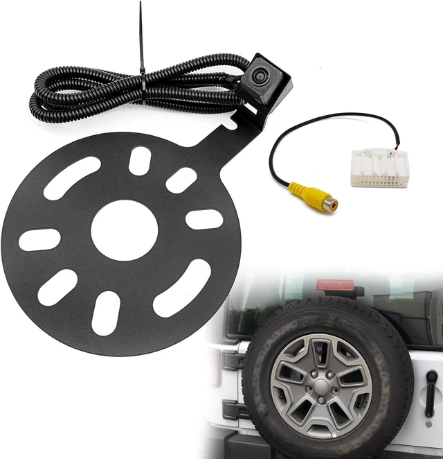 Main image of Spare Tire Backup Camera, Car Rear View Back Up Camera for Jeep Wrangler Spare Tire Mount 2007-2018, Waterproof Wide Angle Removable Camera Guidelines with OEM Monitor Adapter