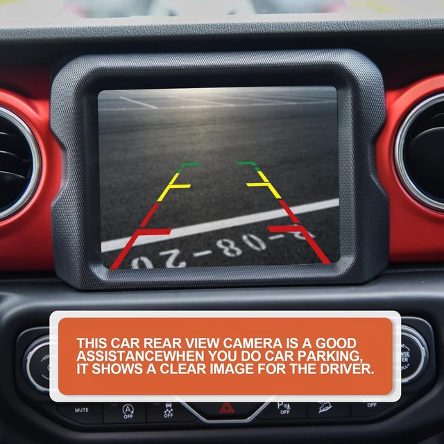Alt view image 5 of 6 - Spare Tire Backup Camera, Car Rear View Back Up Camera for Jeep Wrangler Spare Tire Mount 2007-2018, Waterproof Wide Angle Removable Camera Guidelines with OEM Monitor Adapter