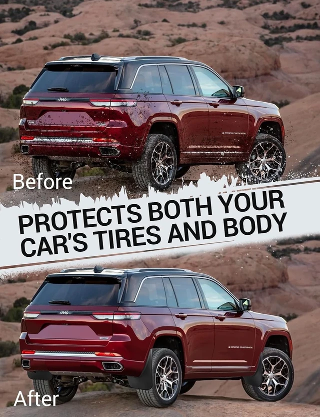 Alt view image 3 of 7 - Mud Flaps Fit for 5th Gen Jeep Grand Cherokee 2025 2024 2023 2022 No Drilling Required All Weather Mud Splash Guards Mudflap Front & Rear Gen Jeep Grand Cherokee 2-Row Accessories 4pcs (Non L)
