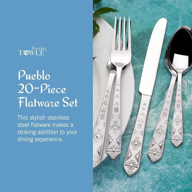 Alt view image 2 of 6 - Everyday Pueblo 20-Piece Stainless Steel Flatware Set, Service for 4