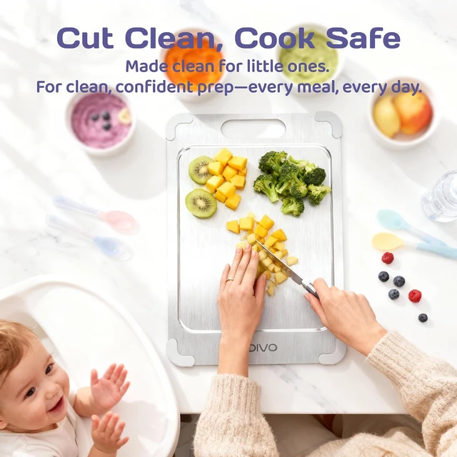 Alt view image 2 of 7 - Pure Titanium Cutting Board for Kitchen, 15.3 x 11 Inch, Large