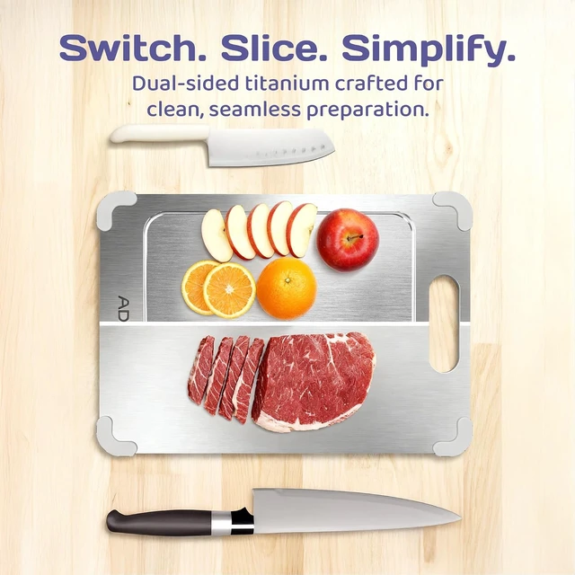 Alt view image 3 of 7 - Pure Titanium Cutting Board for Kitchen, 15.3 x 11 Inch, Large