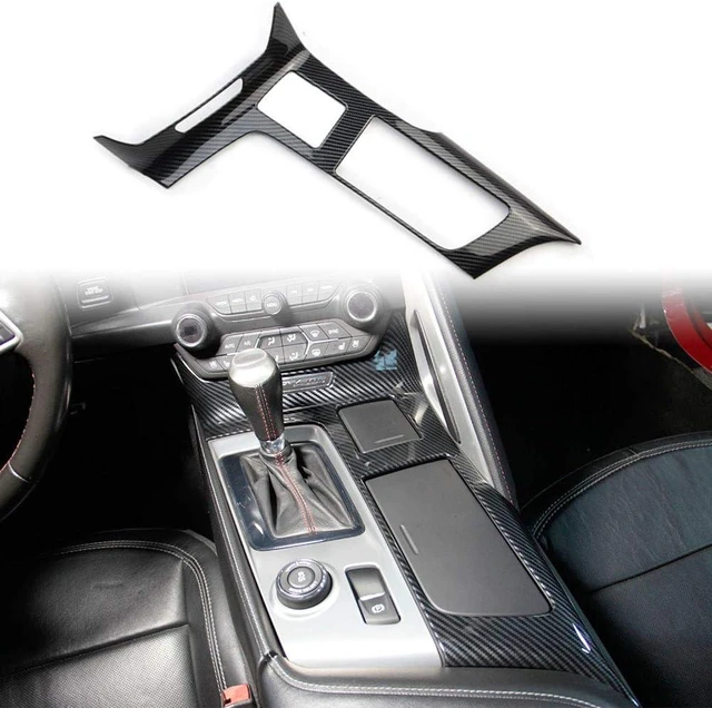 Main image of Carbon Fiber Look Control Gears Panel Protective Cover molding Trims Accessories for 2014 2015 2016 2017 2018 Chevrolet Corvette C7 (Outside Panel)
